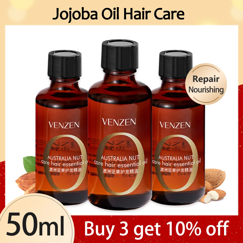 Jojoba Oil Hair Care Growth Essential Oils Mild Repair Damaged Prevent Hair Loss Nut Oil Scalp Massage Treatment For Men Women