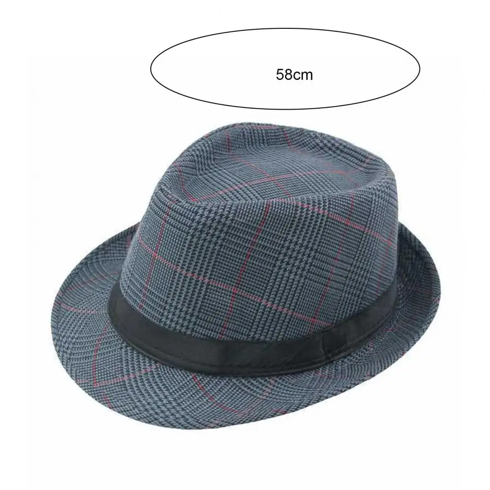 Men Hat Vintage Retro Lightweight Portable Washable English Stylish Classic Plaid Sunshade Anti-UV Hat Short Brim Men Hat images - 6