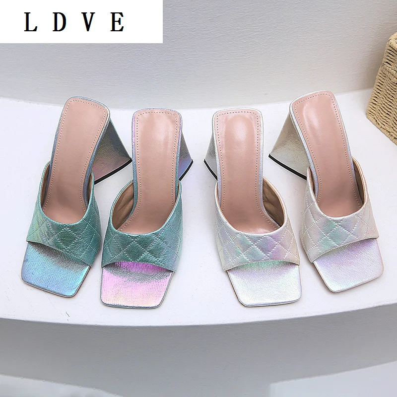 

Женские мюли без застежек, босоножки на высоком устойчивом каблуке, туфли с открытым носком, вечерние классические, сандалии, разные цвета, ...