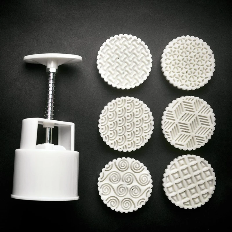 63 г форма для лунного кекса с 6 штампами с геометрическими линиями, формочка для печенья, ручной пресс, форма для печенья с для лена хейди пленница лунного эльфа