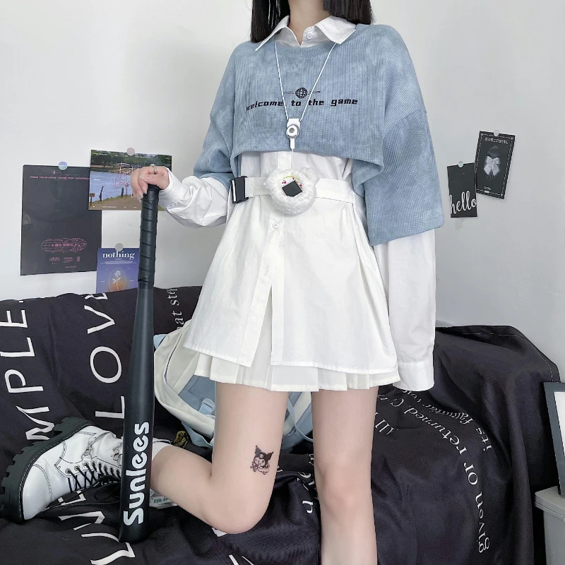 

Новые женские футболки Estceque в стиле Tie-dye, рубашка из двух частей, свободные топы в стиле Харадзюку, Y2k, женские футболки, летняя женская футбо...