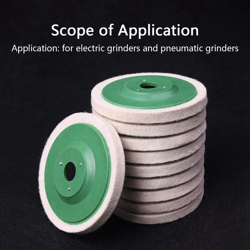 

Big Deal 20Pcs 100Mm 4 Inch Wool Buffing Round Polishing Wheels Pads Polisher Wheels For Copper Iron&Aluminum Polishing Tools