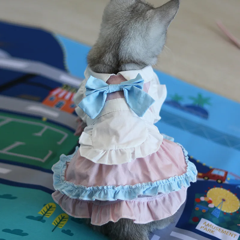 

Dog Dress Cat Costume Pet Spring Summer Teddy Bichon Pomeranian Small Dog Puppy Pet Skirt Lace Sleeveless