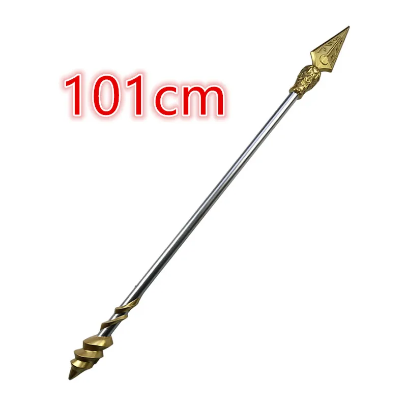 Cosplay 101cm Nezha King Gun Sword Chinese Characters Styles Weapon Prop Spin Gold Gun Sword Cos Halloween Gift toy