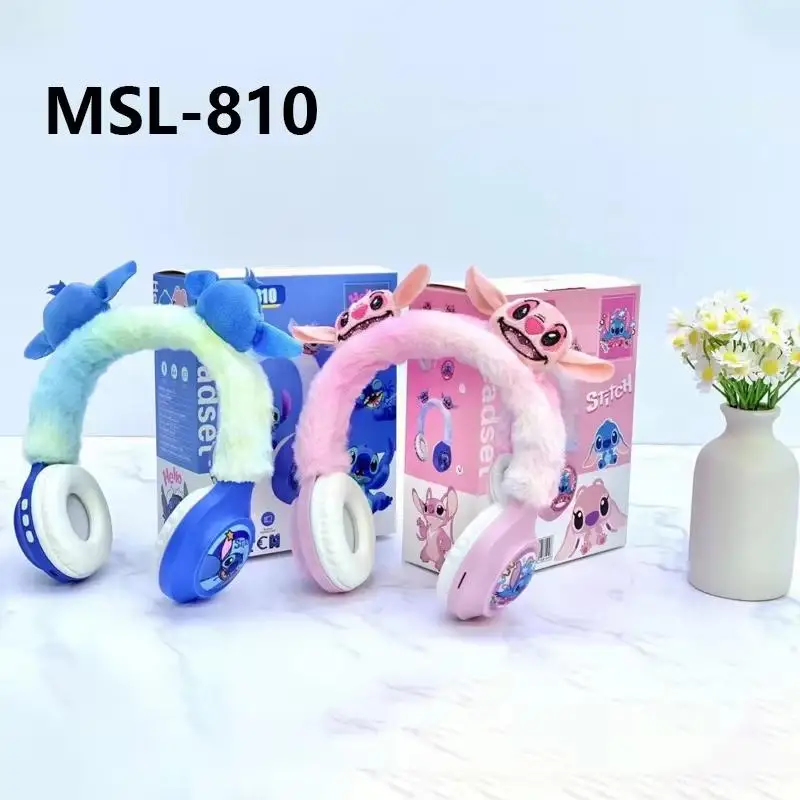 Беспроводные Bluetooth-наушники Disney Stitch Msl-810 Hi-Fi стереозвук плюшевые гарнитуры с
