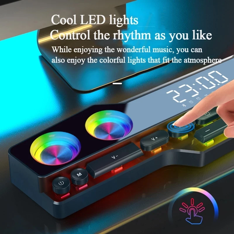 Bluetooth-звуковая панель для телевизора RGB 16 Вт Bluetooth-Колонка 5 0 стерео-сабвуфер 4D AUX