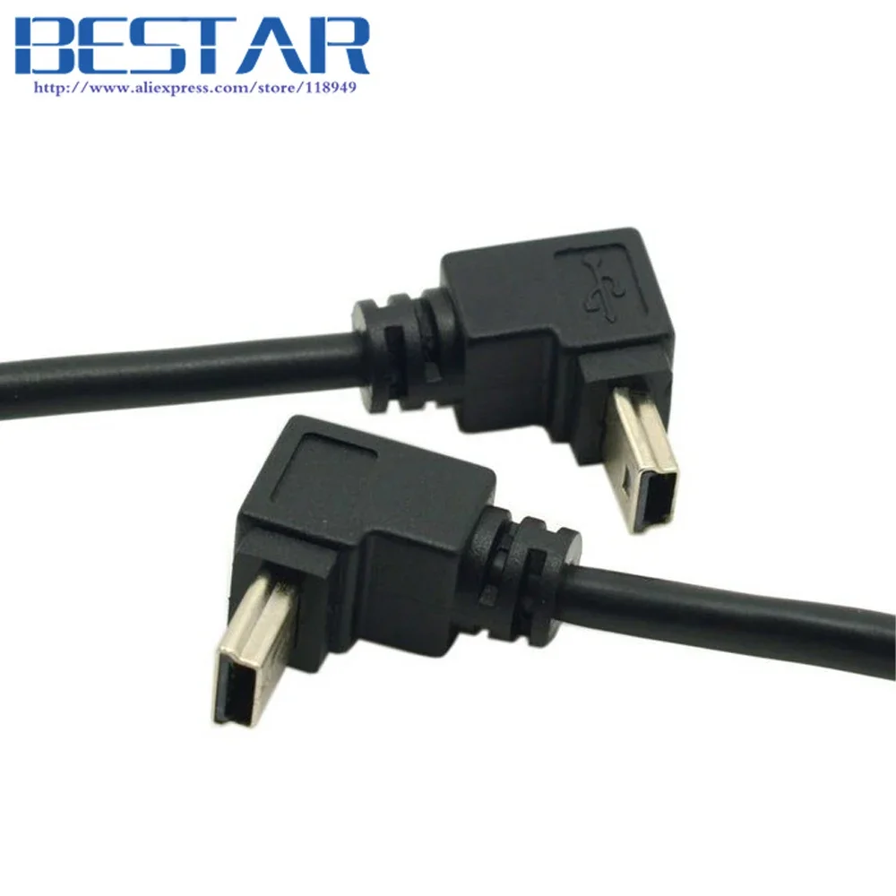 Фото 2 шт., 90 градусов вверх и вниз, угловой мини-USB типа B к USB, женский OTG-кабель 10 см, 25 см, 0,1 м, 0,25 м для планшета №3