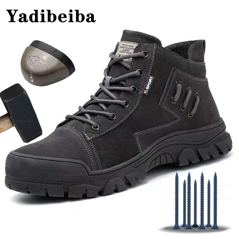 

Steel Toe Work Boots Men Safety Shoes Male High Top Construction Shoes Anti-Puncture Men Safety Boots Work Shoes Sneakers New