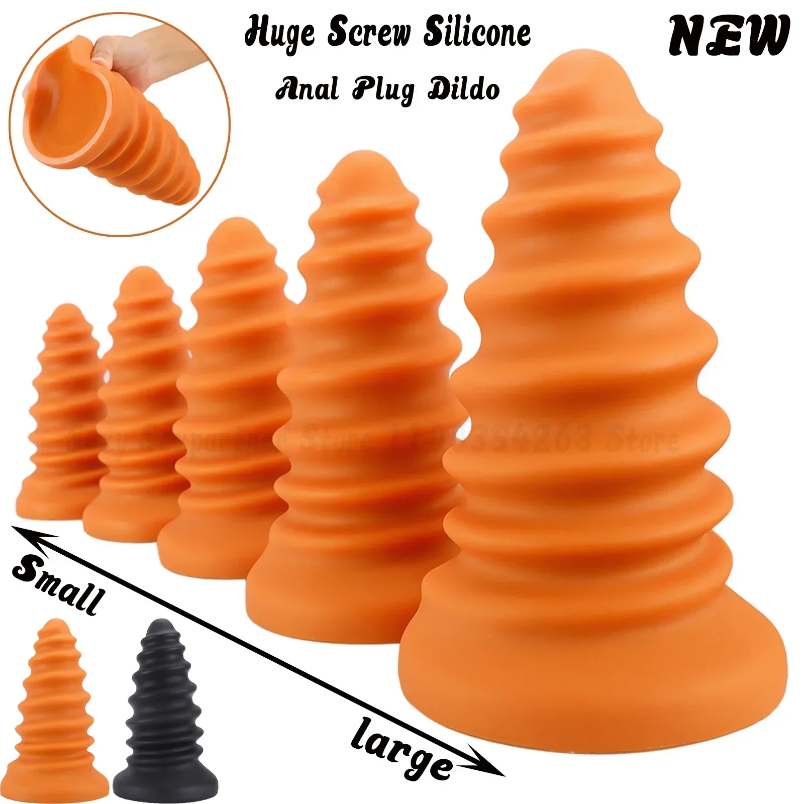 Очень большая резьбовая анальная пробка мужская/женская мастурбация расширение