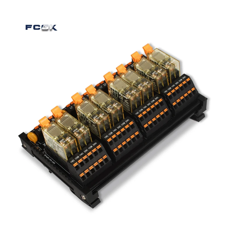 

FCGK FCMZ-2Z-2ST 8 Channel Relay Module 24VDC DIN Rail Panel Mount for Automation PLC Relay