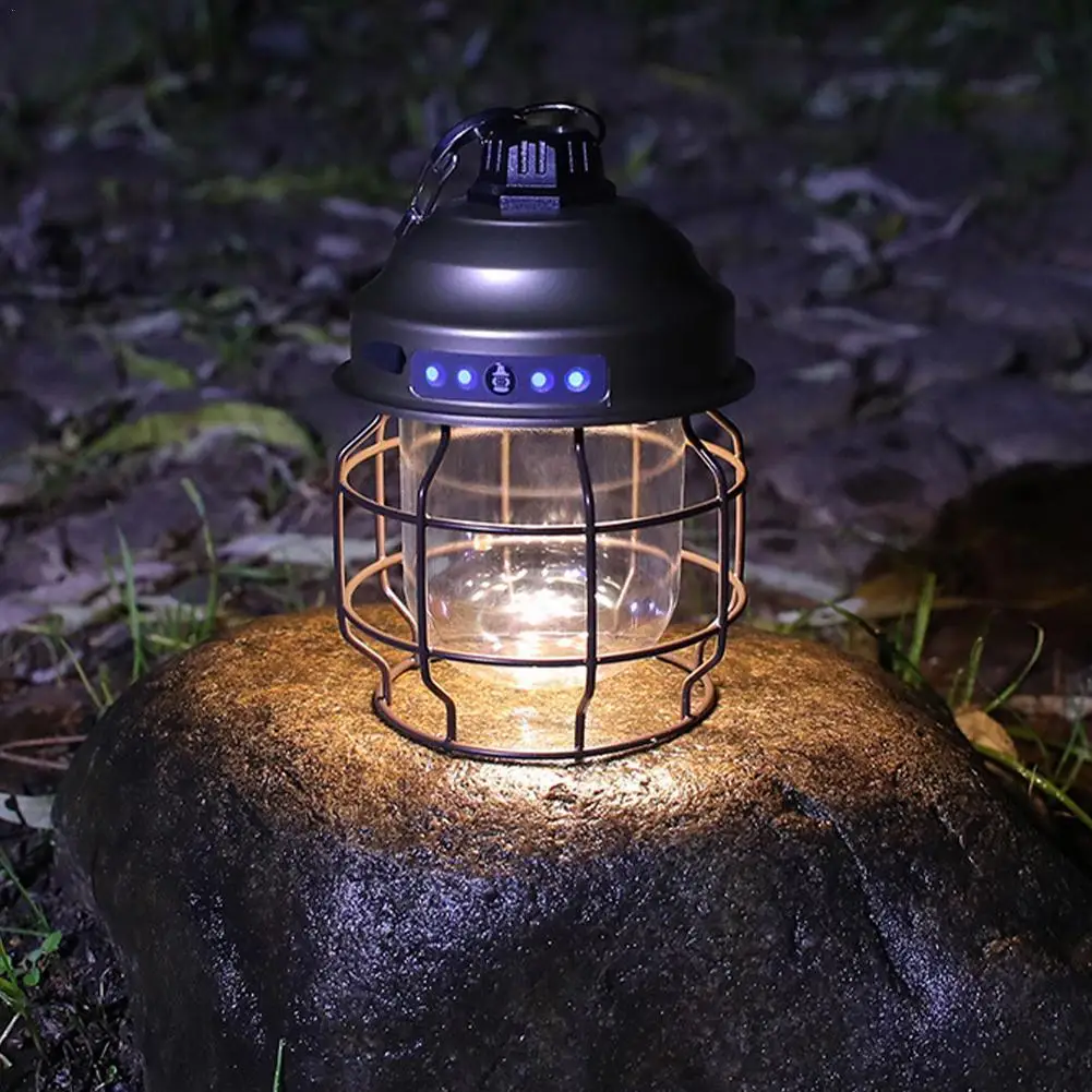 

Mini Vintage Hanging Lanterns 3600mAh Battery Warm Light Led Camping Lantern Rechargeable Lightweight Tent Light For Outdoor