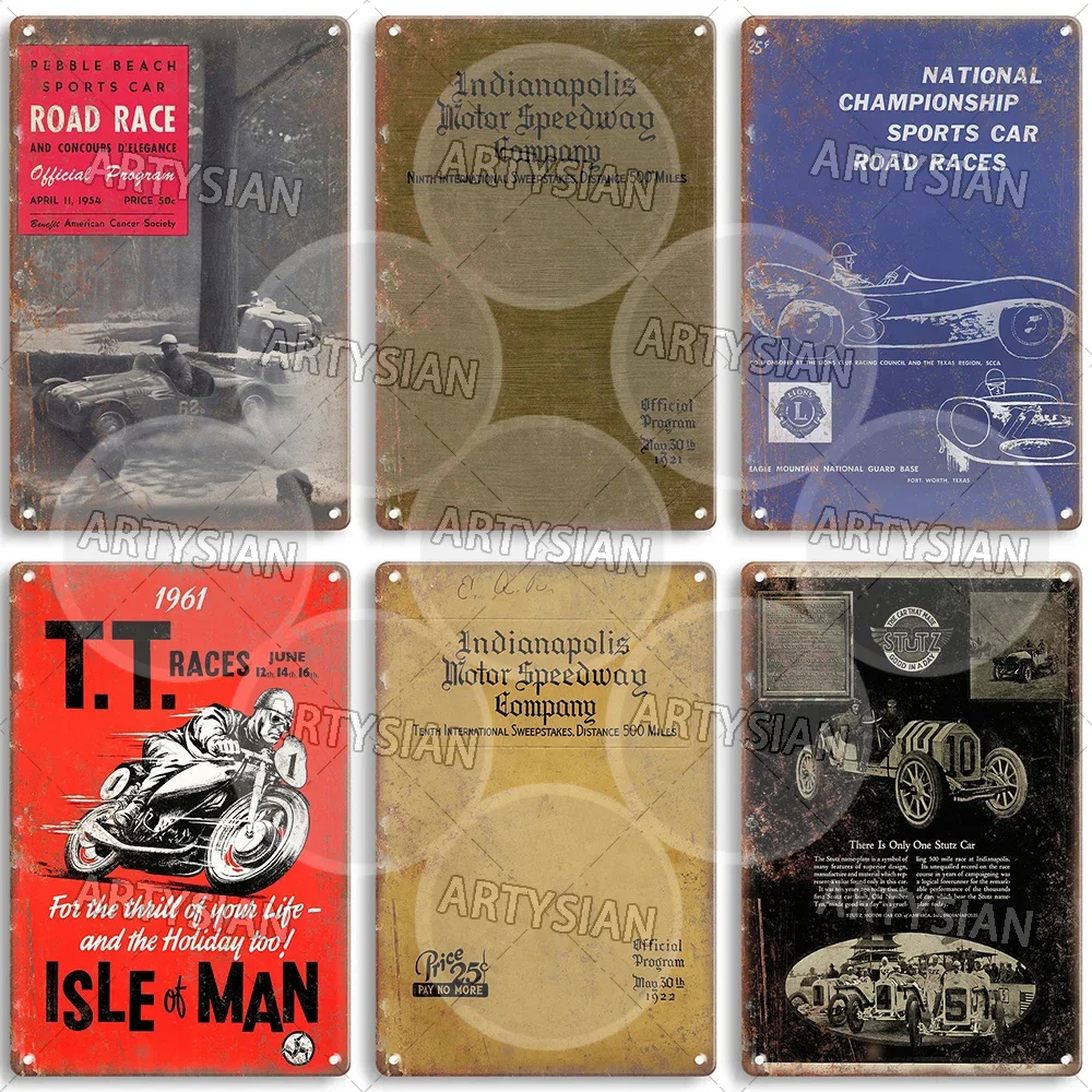 Винтажная металлическая вывеска для автогонок автомобильная выносливость