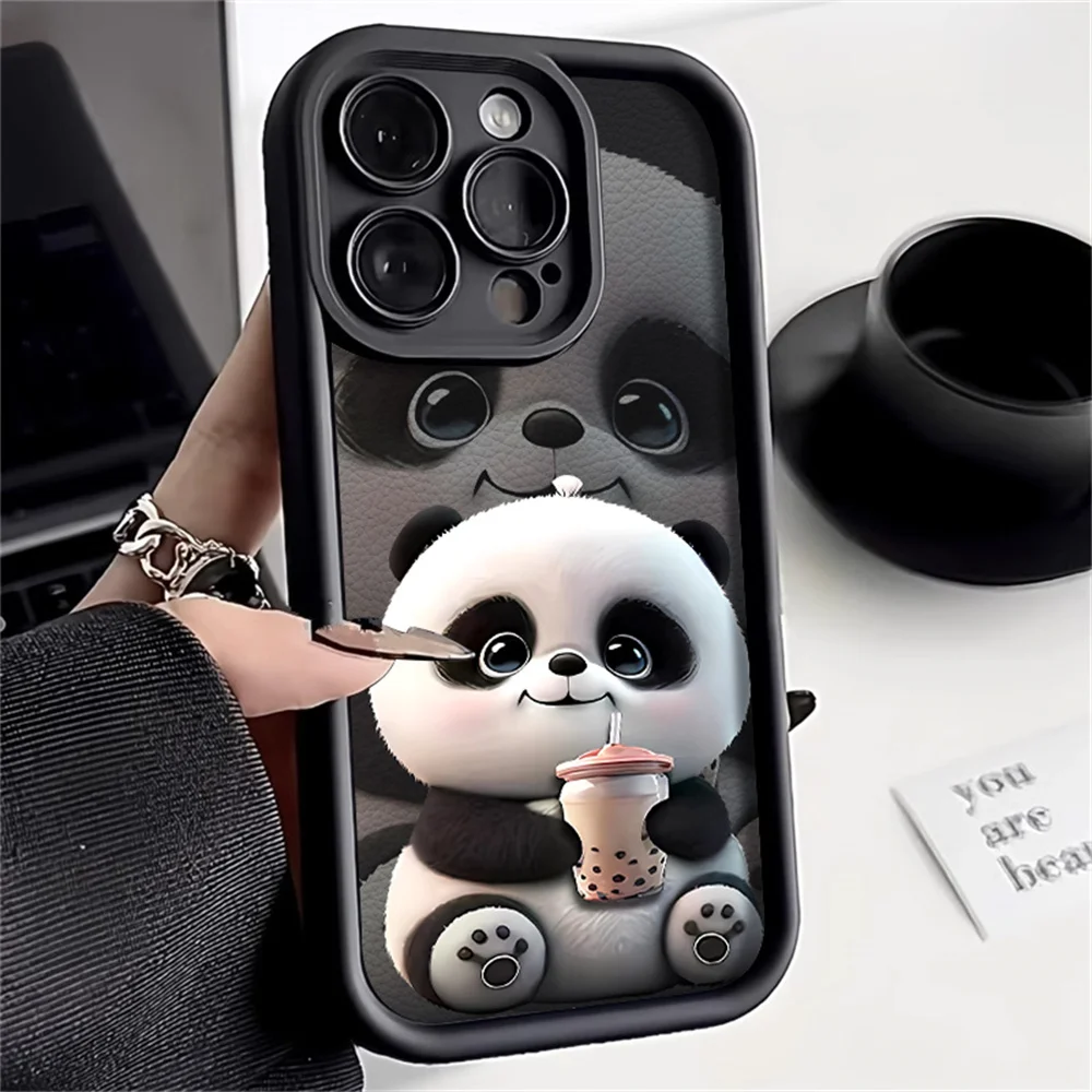 Cartoon Cute Hot Milk Tea Panda Phone Case For Huawei P40 P50 Mate 30 40 Nova 7 9 10 Honor 200 X7 X9 90 50 Pro 4G 5G Back Cover