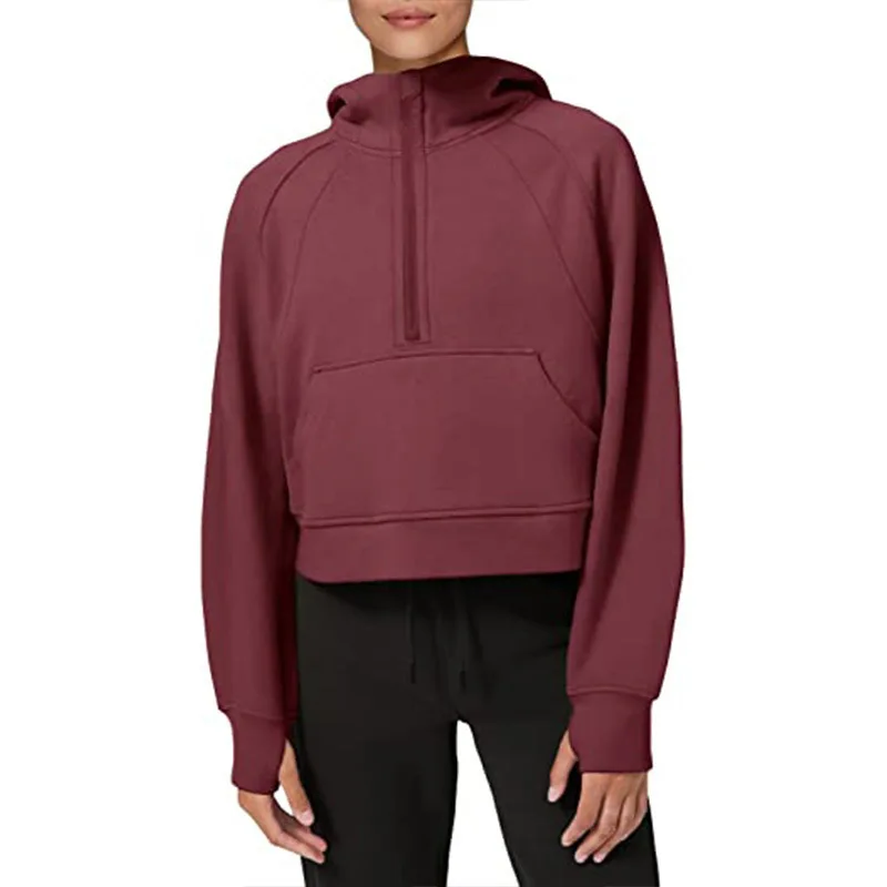 

Women's Hooded Tops 2023 Spring Autumn New Fashion Long Sleeve Turtleneck Half Zipper Pullover Street Office Ladies Loose Blouse
