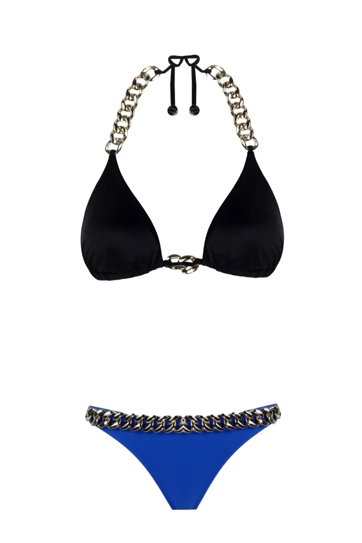 Женские бикини с цепочкой темно-синие