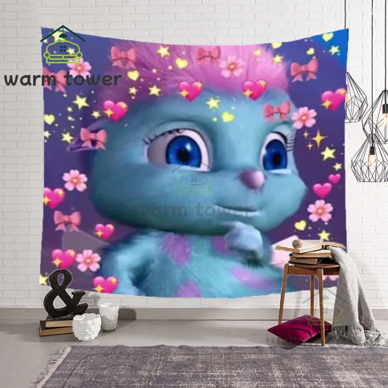

Wall Covering Bibble Meme Says Funny Pattern Tapestry Fabric Cartoon Fantasy Blanket Bedroom Decor Background Cloth Carpet Mats