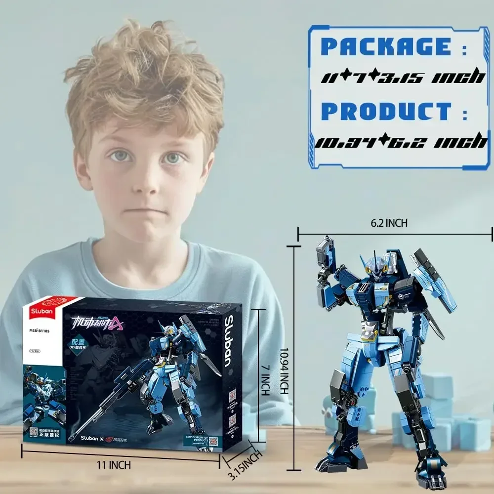 752 шт. военные строительные блоки синий робот фигурка меха модель тяжелого оружия