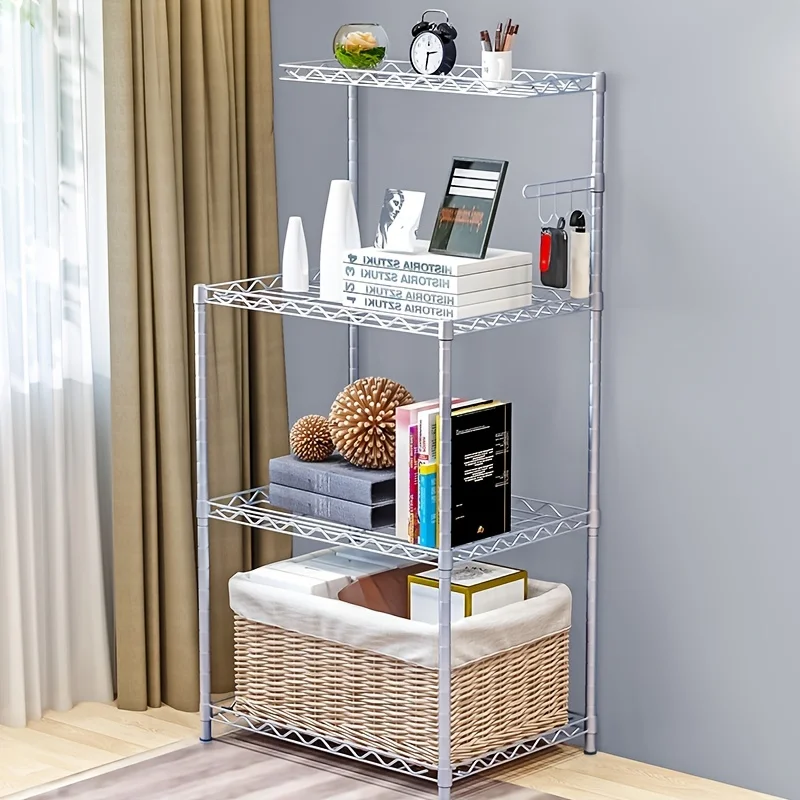 

1pc Bedroom Bathroom Rack, Floor Standing Four-layer Microwave Oven Rack, Oven Organizer, Multifunctional Pot Rack, Freestanding