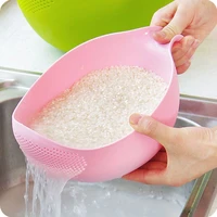 kitchen rice washer draining basket with handle household vegetable and fruit basket multifunctional rice washing strainer