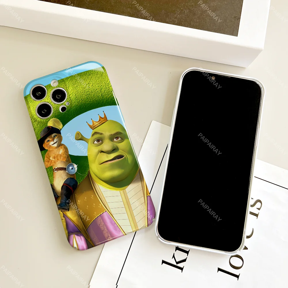 Фото Чехол для телефона с забавным мультяшным искусством мем фильма S-ShrekS для Samsung S 24 25 23 22 Ultra Plus A 04E 5G HD Hard Cover Film Shell №4