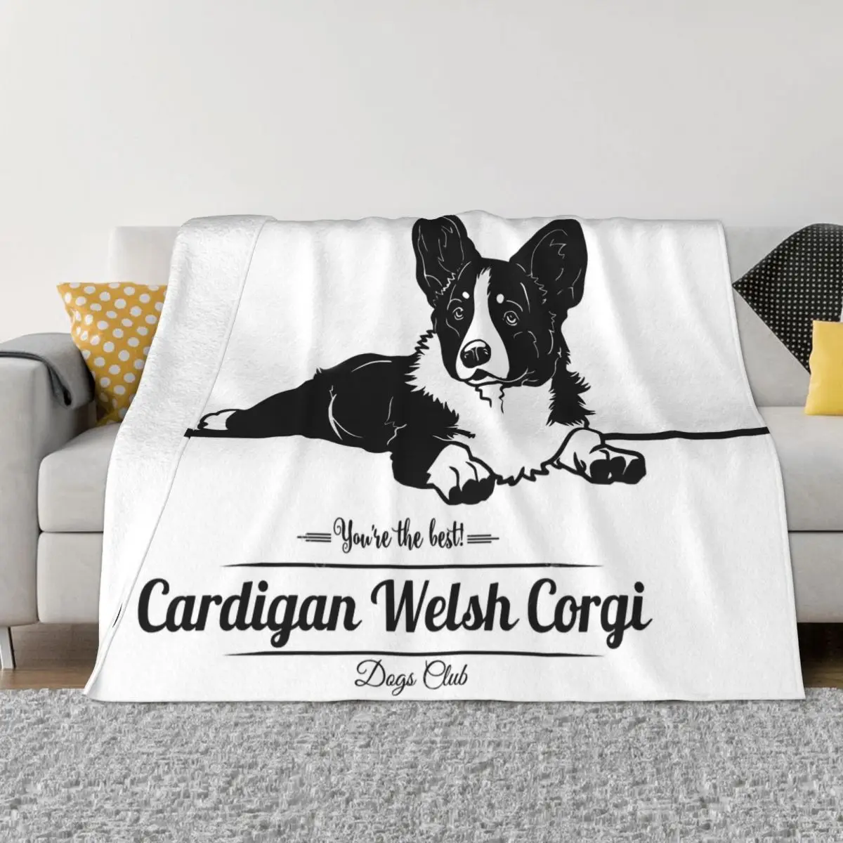 

Милые нежные черно-белые портативные теплые пледы Corgi для постельного белья для путешествий