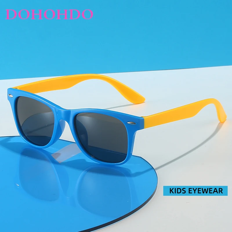 

DOHOHDO Fashion Kids Sunglasses Children Boys Girls Sunglass UV400 Protection Rivet Gafas Anti-UV Baby Sun-Shading Eyeglasses