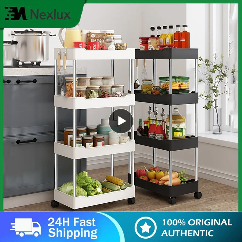 

Applicable To Multiple Scenarios Storage Cart Versatile Save Space Layered Shelf Multipurpose Portable Shelf Storage Holders