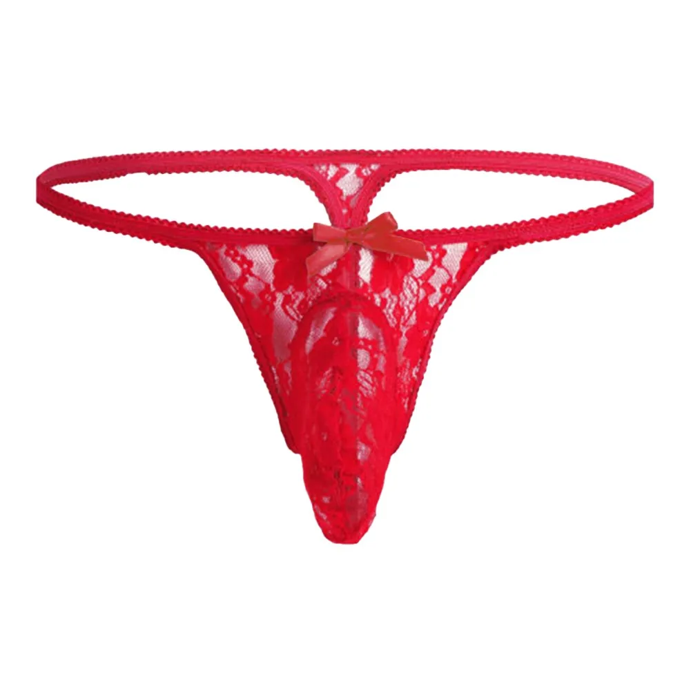 

Men Sheer Underwear Panties Soft Shorts G-string Breathable Low Rise Underpants Lace Thong Transparent Mesh Men's Underwear