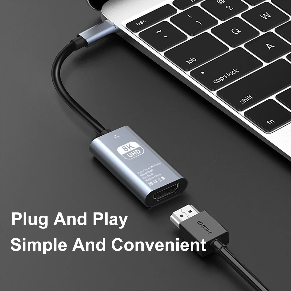 FSU Type C USB - HDMI-совместимый гнездовой адаптер 8K 4K совместимый с iPhone 16/15 Pro/Max MacBook Pro/Air