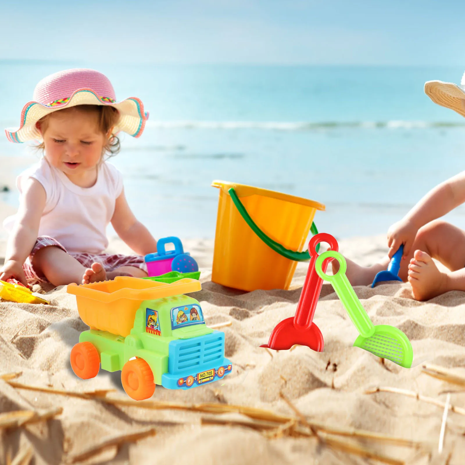 

Игрушечный Самосвал, Песочная лопата, грабли, искусственные игрушки, Песочная коробка, игрушки с сетчатым мешком, игрушки для арены, для пляжа