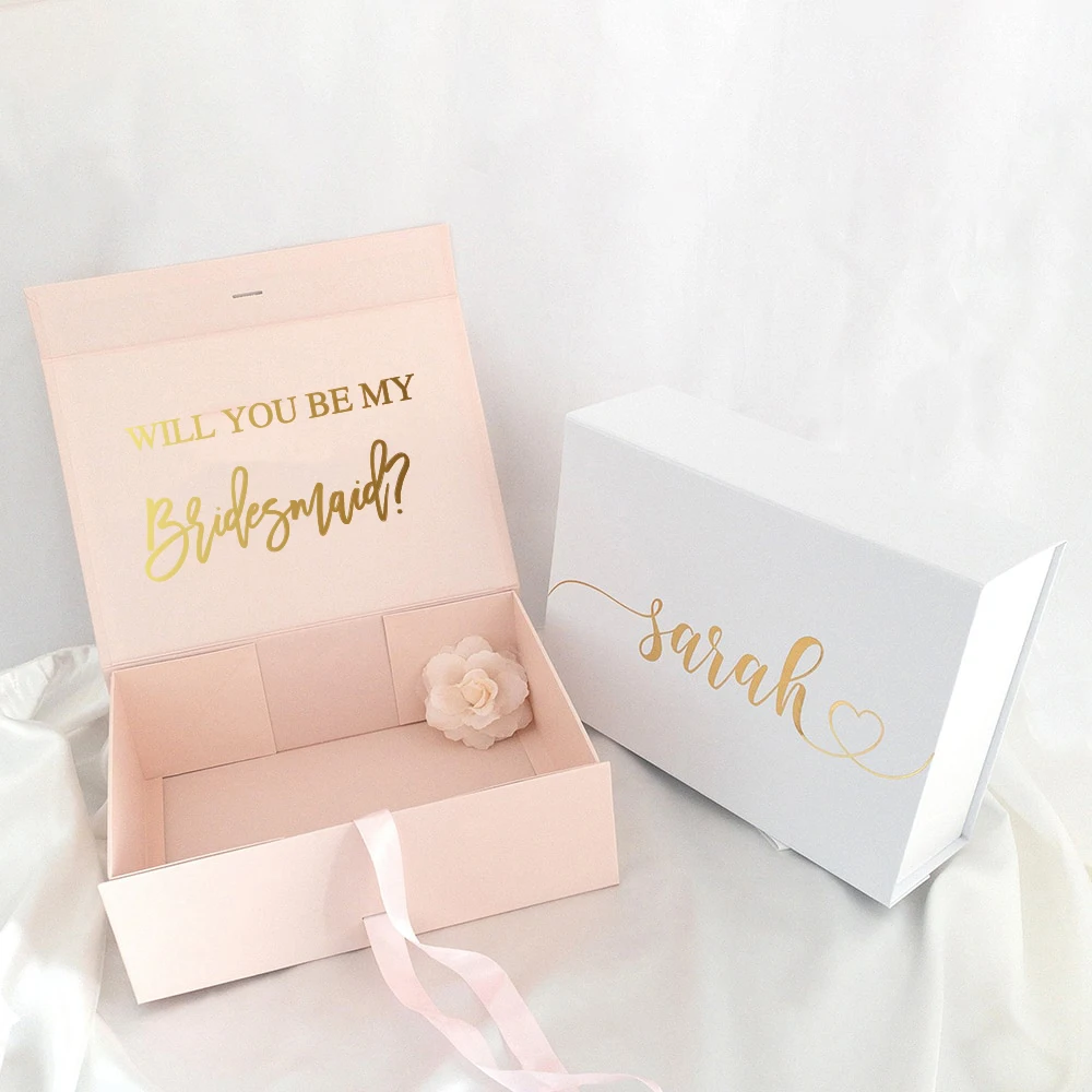 With Ribbon Bridesmaid Proposal Birthday Christmas Gift Box Maid Of Honor Proposal Box