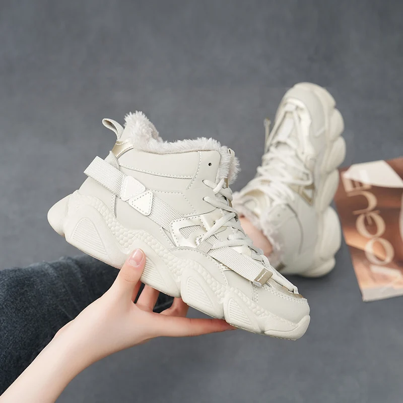 Женская неуклюжая хлопковая обувь на толстой подошве зимняя рабочая STQ толстые