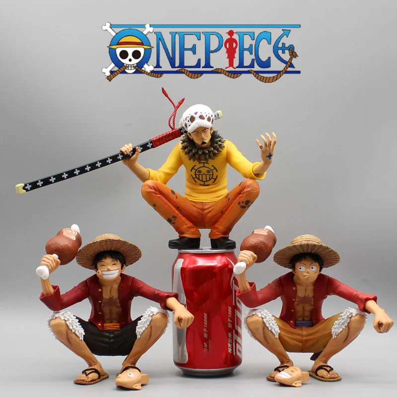 

Цельная фигурка Луффи ест мясо ророноа Зоро Трафальгар статуя ПВХ экшн-фигурка аниме реальный подарок для детей
