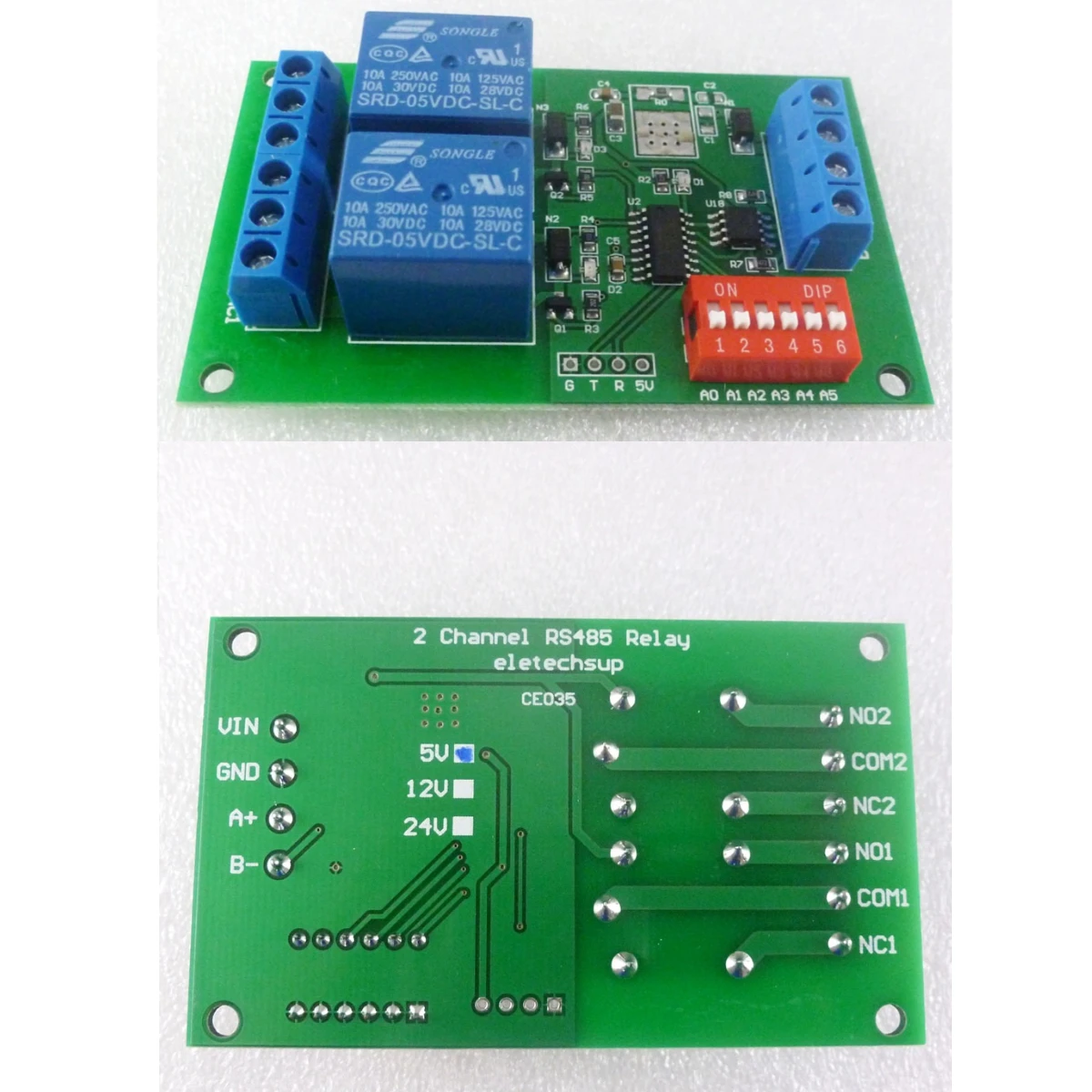 

5 шт., модуль программного логического контроллера Modbus RTU 5 В/12 В/24 В постоянного тока, 2-канальное реле RS485