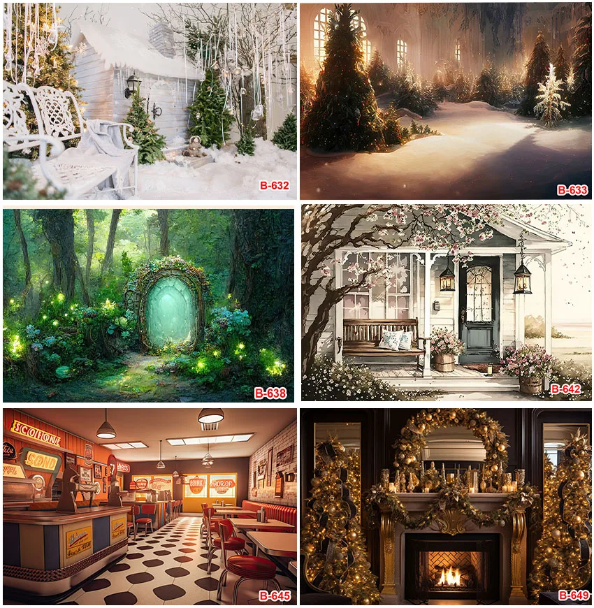 

Photographic Winter Trees Natural Scenery Backdrops For Birthday Party Custom Baby Portrait Decoration Photo Booth Backgrounds