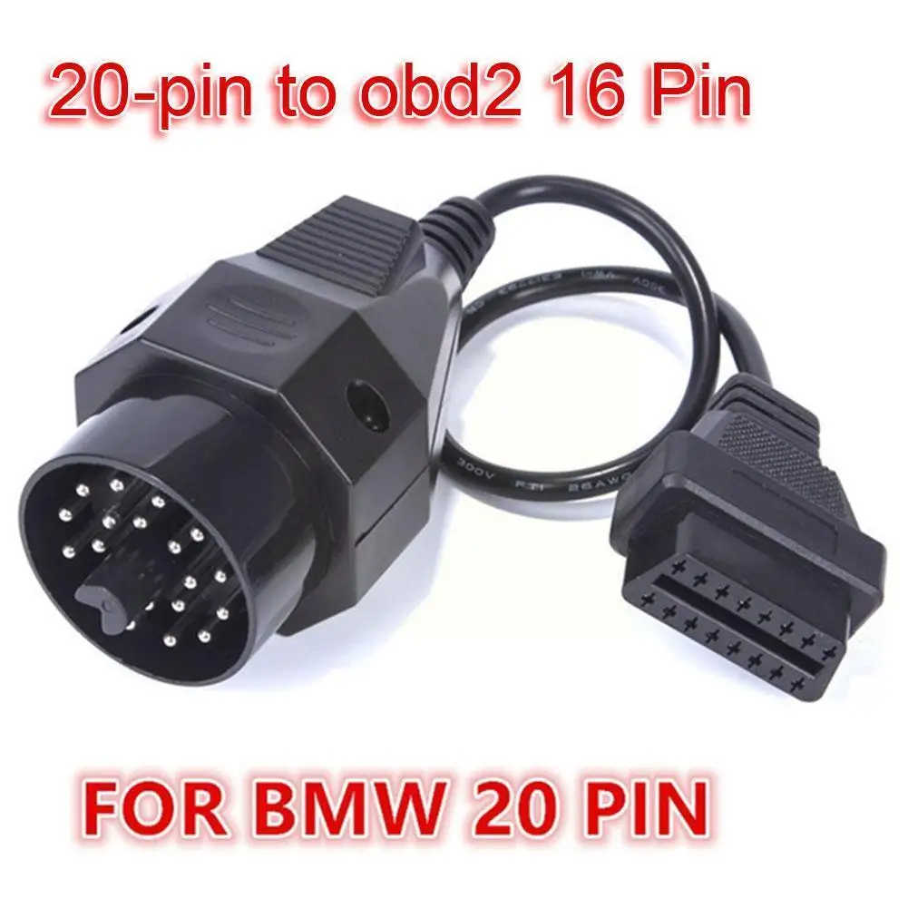 

OBD Adapter For BMW 20pin To OBD2 16PIN Female Connector E36 E39 X5 Z3 Obd2 Cable For BMW 20 Pin Connector Fast Shipping T1Q8