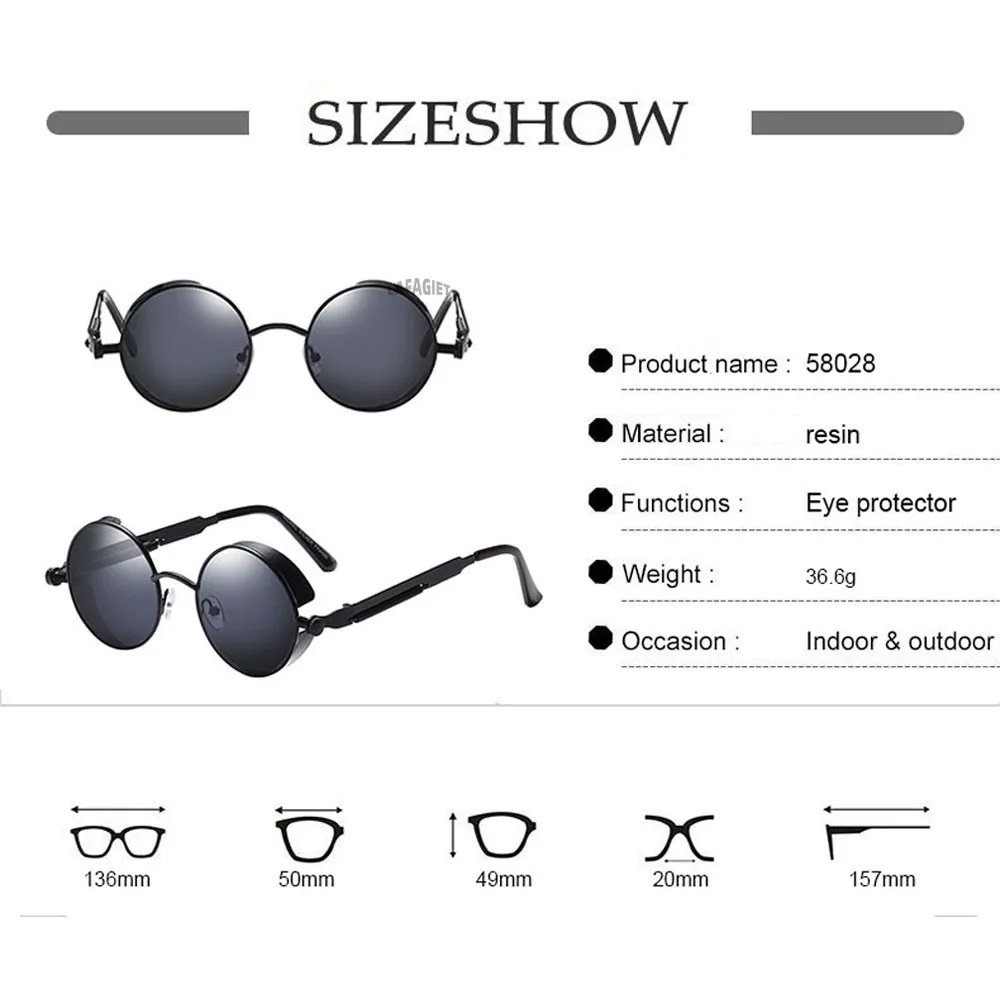 Модные металлические солнцезащитные очки в стиле стимпанк винтажный брендовый