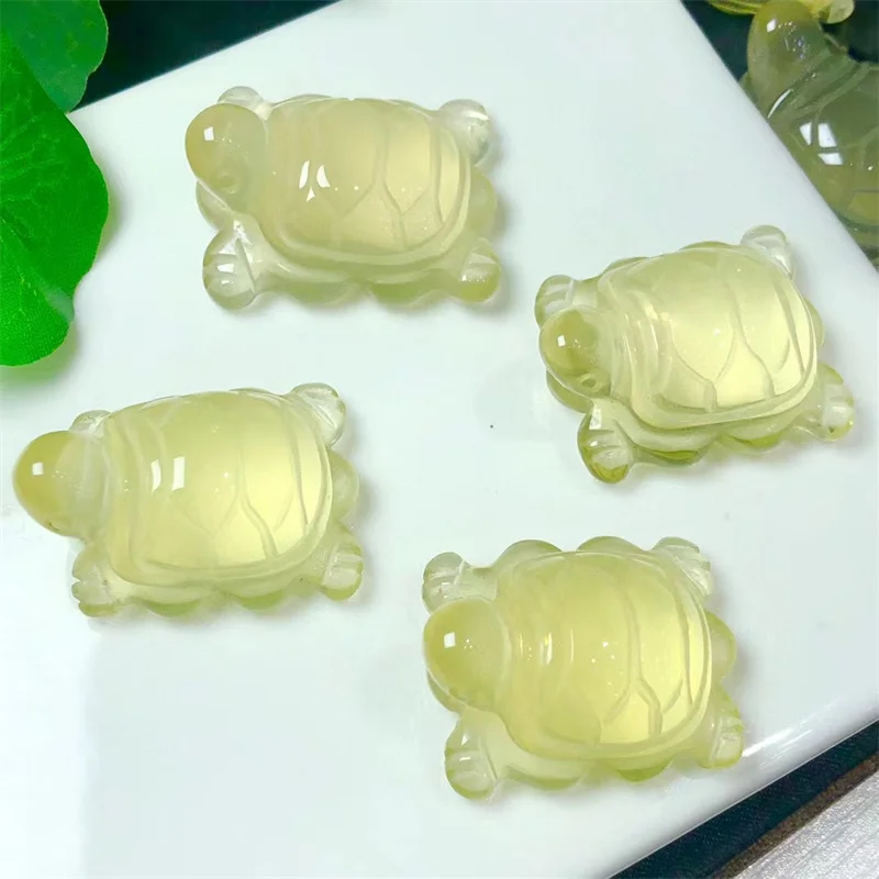 2 шт. резная фигурка из натурального цитрина и черепахи 27-33 мм