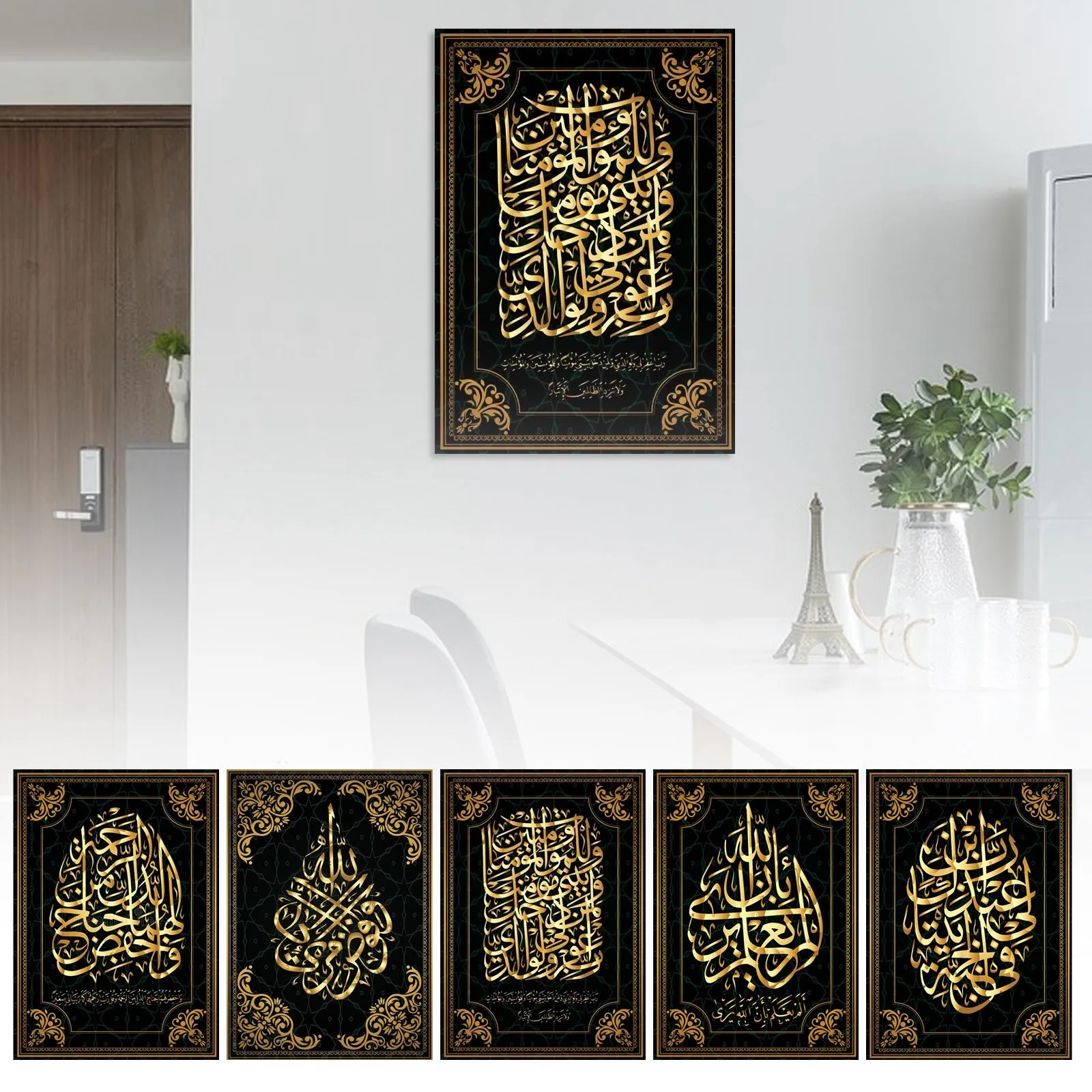

Popular Modern Gold Pattern Decorative Painting Hanging Painting Canvas Painting Mural Decorative Beads Garland Crystals Hanging