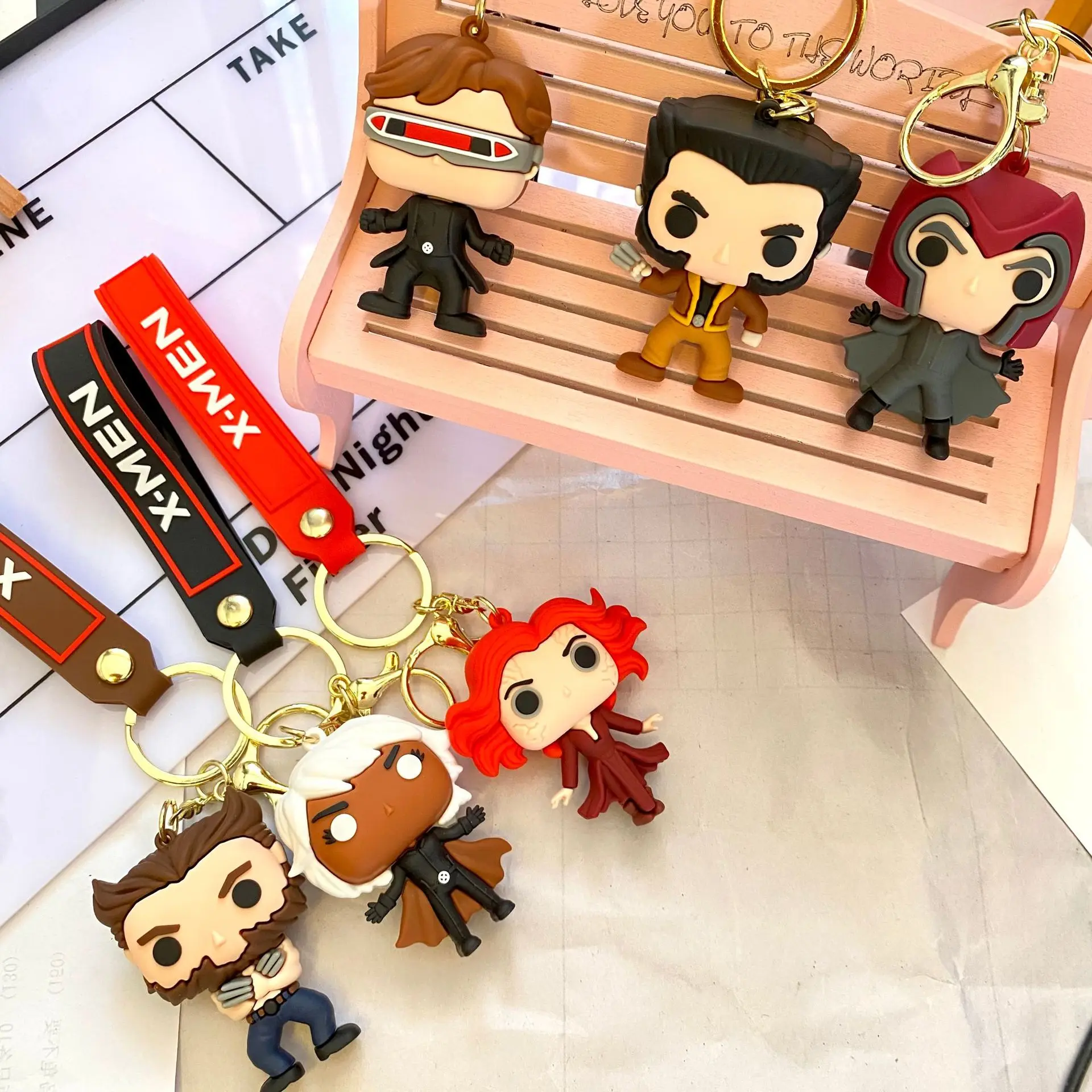 

Anime Marvel Keychain Super Heros X-men Keyring Ornament Key Chain Car Pendant Kids Gift