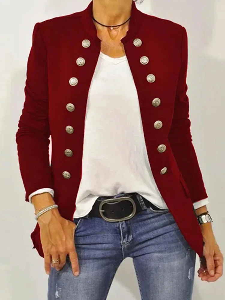 

Spring Autumn Female Long Sleeve Coat Elegant Women V Neck Patchwork Buttons Jacket Office Casual Basic 2023 New Open Stitch Top