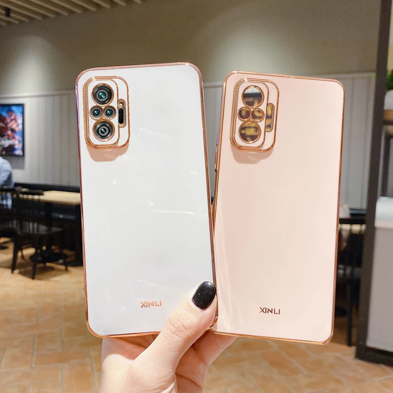 Силиконовый чехол с квадратным покрытием для Xiaomi Redmi Note 10 Pro Max 10 s RedmiNote10 Note10 Note10Pro Redmi10