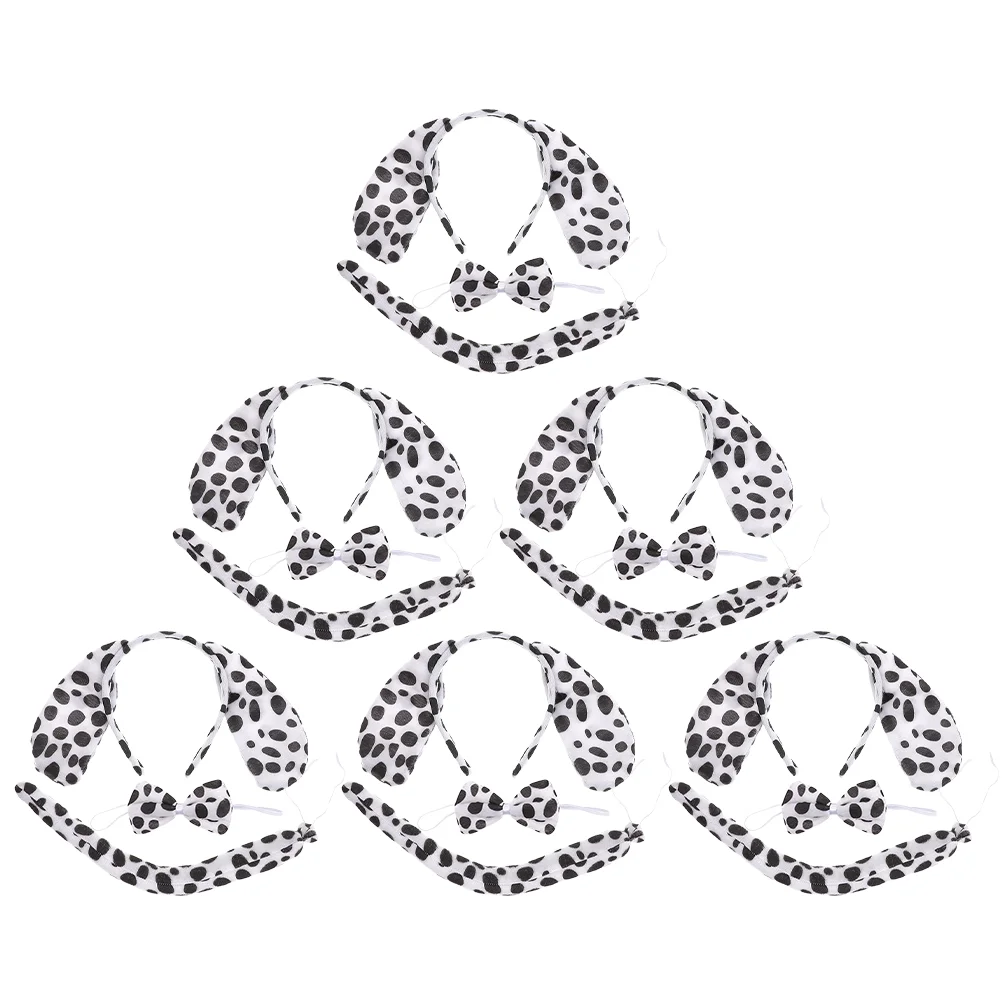 

6 Sets Dress-up Dog Ear Hairband Cute Bow Tie Cosplay Tail Prop Animal Ear Headband Decor