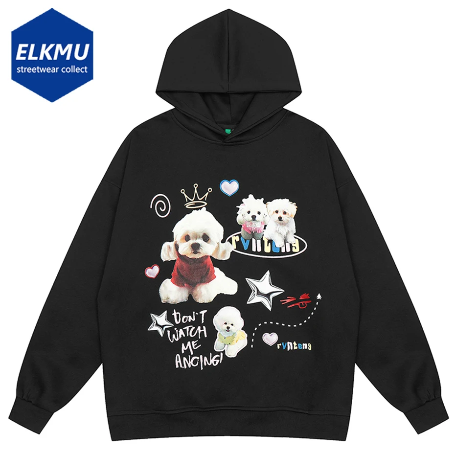 

Y2K Hoodie Streetwear Hip Hop Oversized Sweatshirts Funny Dogs Printed Harajuku Pullovers Men 2023 Autumn Fashion Casual Hoodies