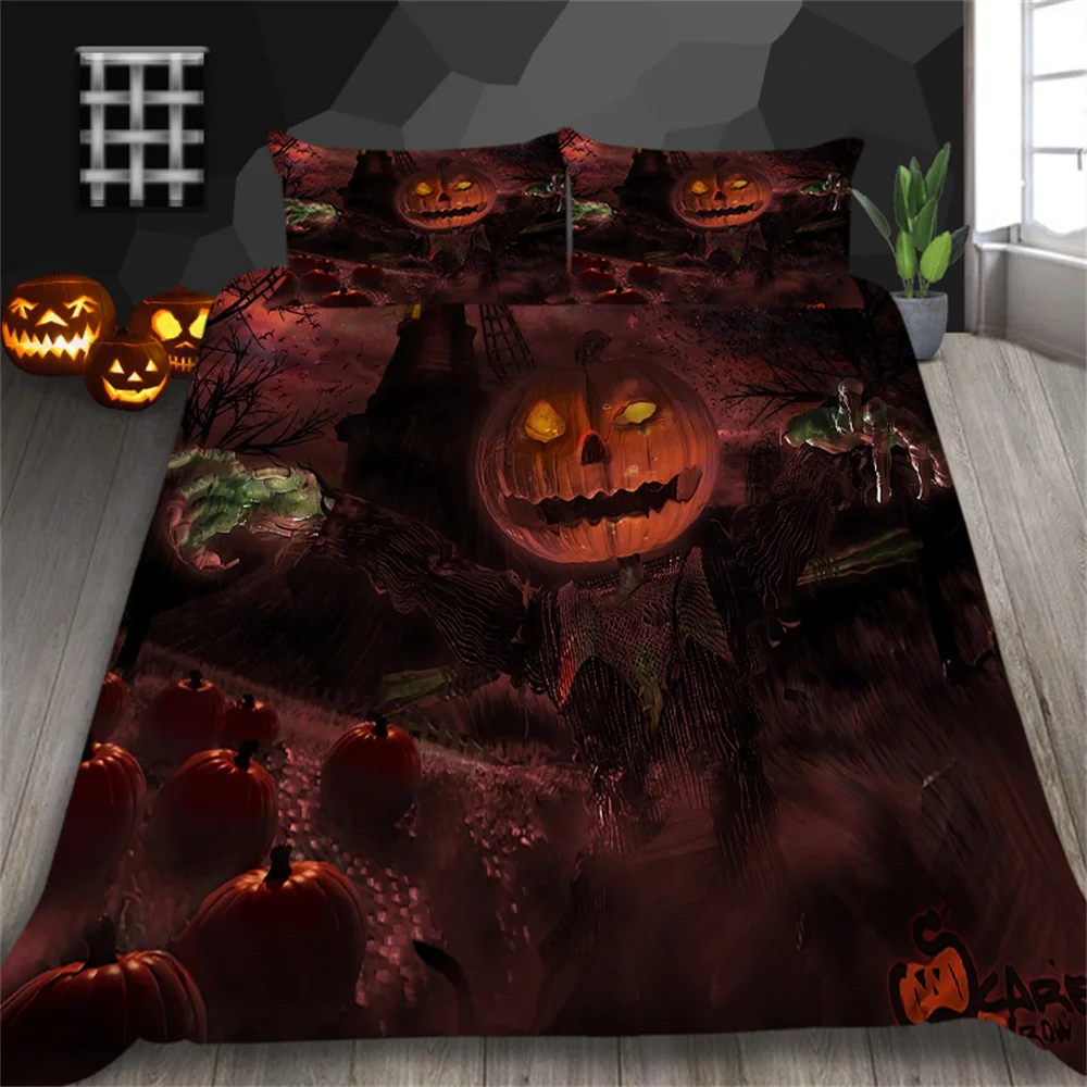 

Bedroom Decor Halloween Style Duvet Covers Children Teens Microfiber Pillowcase Unique Design Bedspread