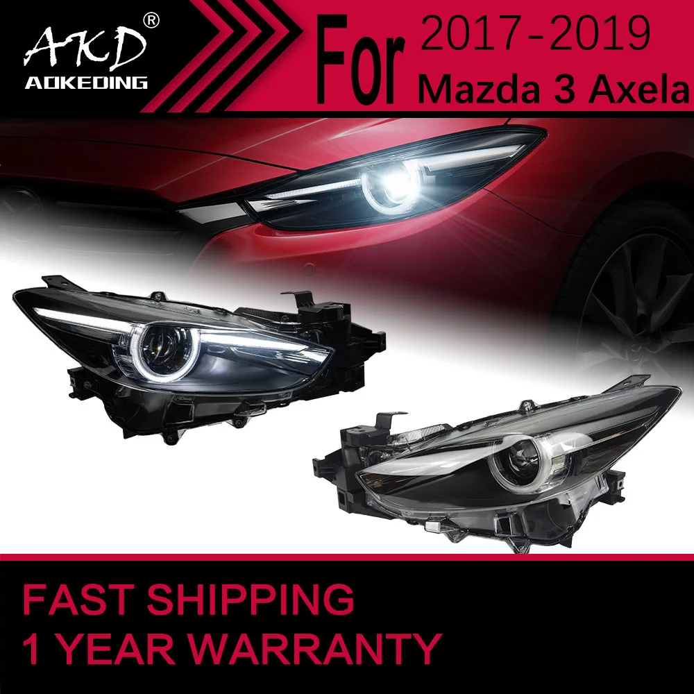 Автомобильные фары для Mazda 3 светодиодный 2017-2019 Axela передняя фара Drl объектив