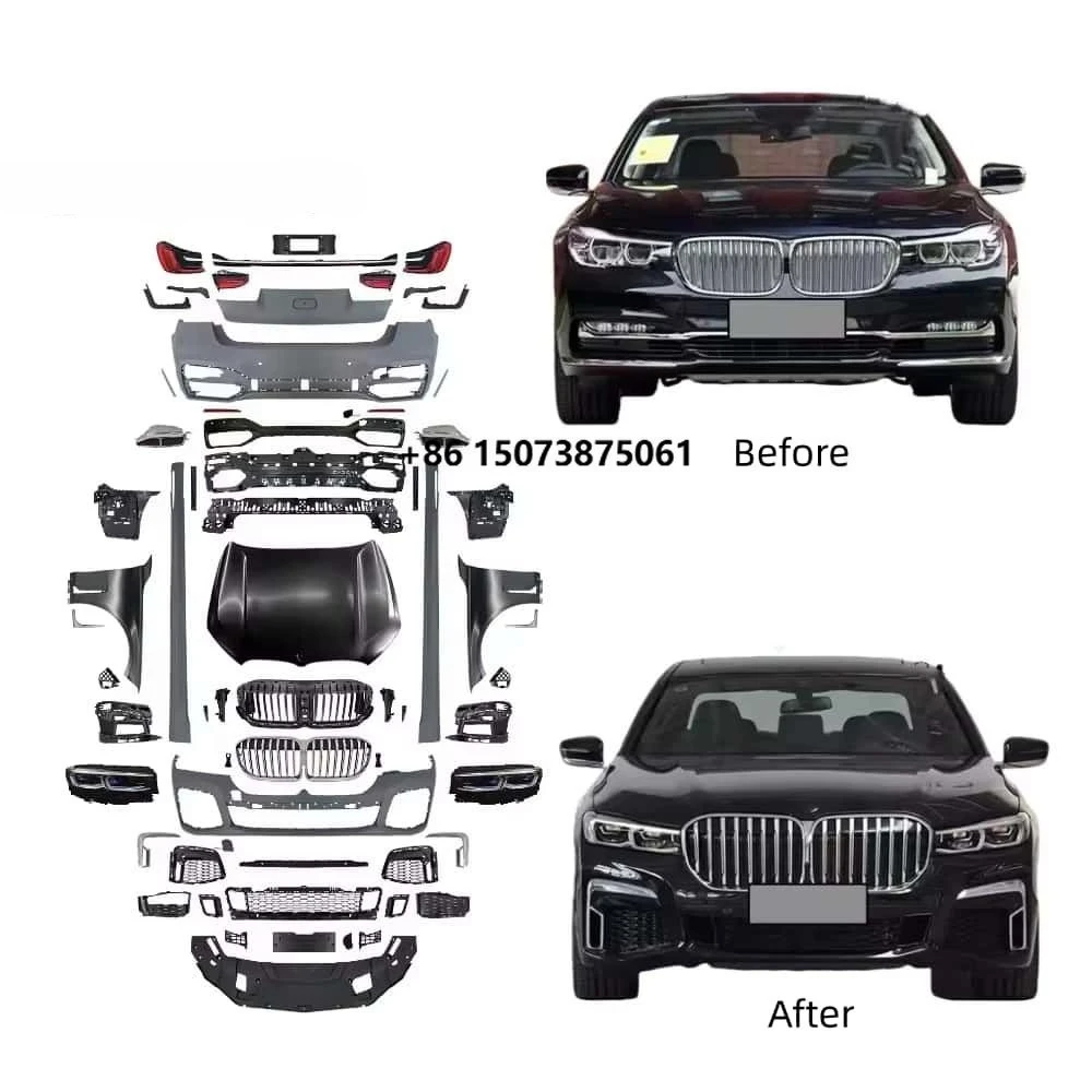 Фото Комплект обвеса для BMW 7 серии G11 G12 (2016-2020): передний и задний бамперы, фары, задние фонари, капот, крылья №2