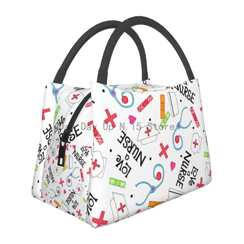 

Love A Nurse Thermal Insulated Lunch Bags Women Nursing Portable Lunch Container for Outdoor Picnic Multifunction Meal Food Box