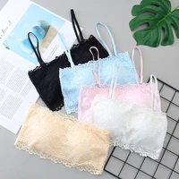 womens tube top sexy lace lingerie invisible push up bralette seamless strapless bra lady underwea summer chest wraps crop top