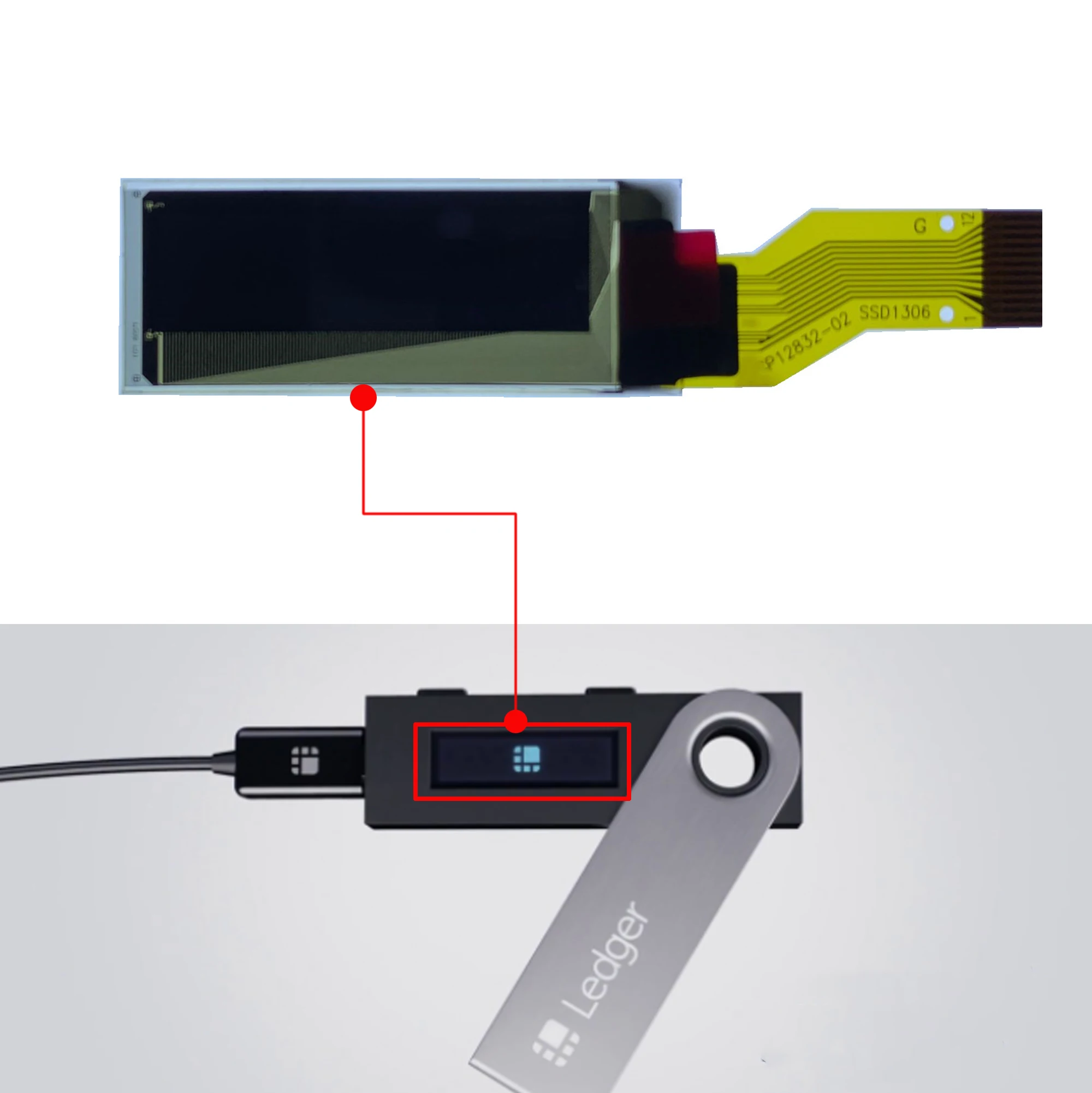 Polegada Oled Display Azul 128×32 Pontos Tela Driver Ssd1306 12pin para Ledger Nano s 0.91